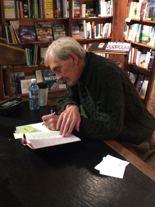 author Joe Nigg at a book signing